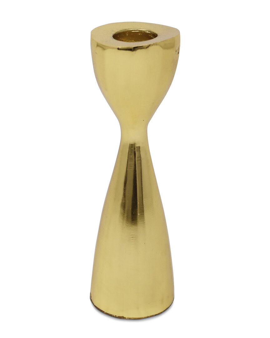Shop Vivience Set Of 2 Textured Candlesticks In Gold