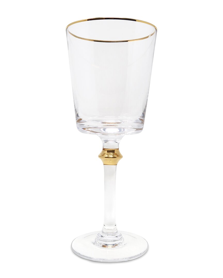 Vivience Set Of 6 Glasses With Rim & On Stem In Gold