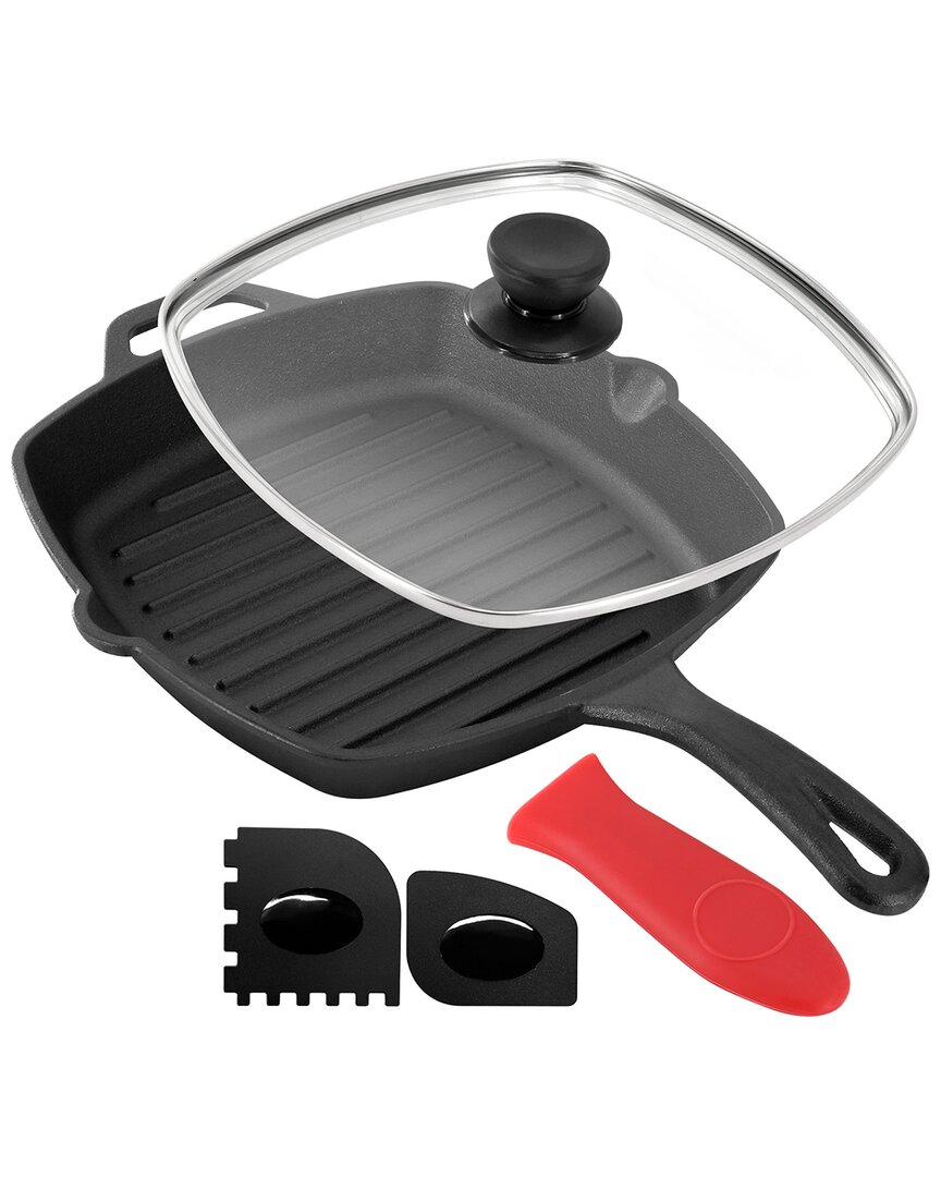 Megachef 10.4in Pre-seasoned Cast Iron Griddle With Tempere