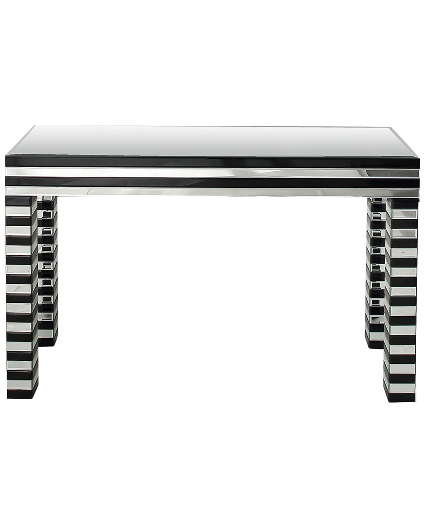 Camden Isle S Clear And Black Waves Console Table