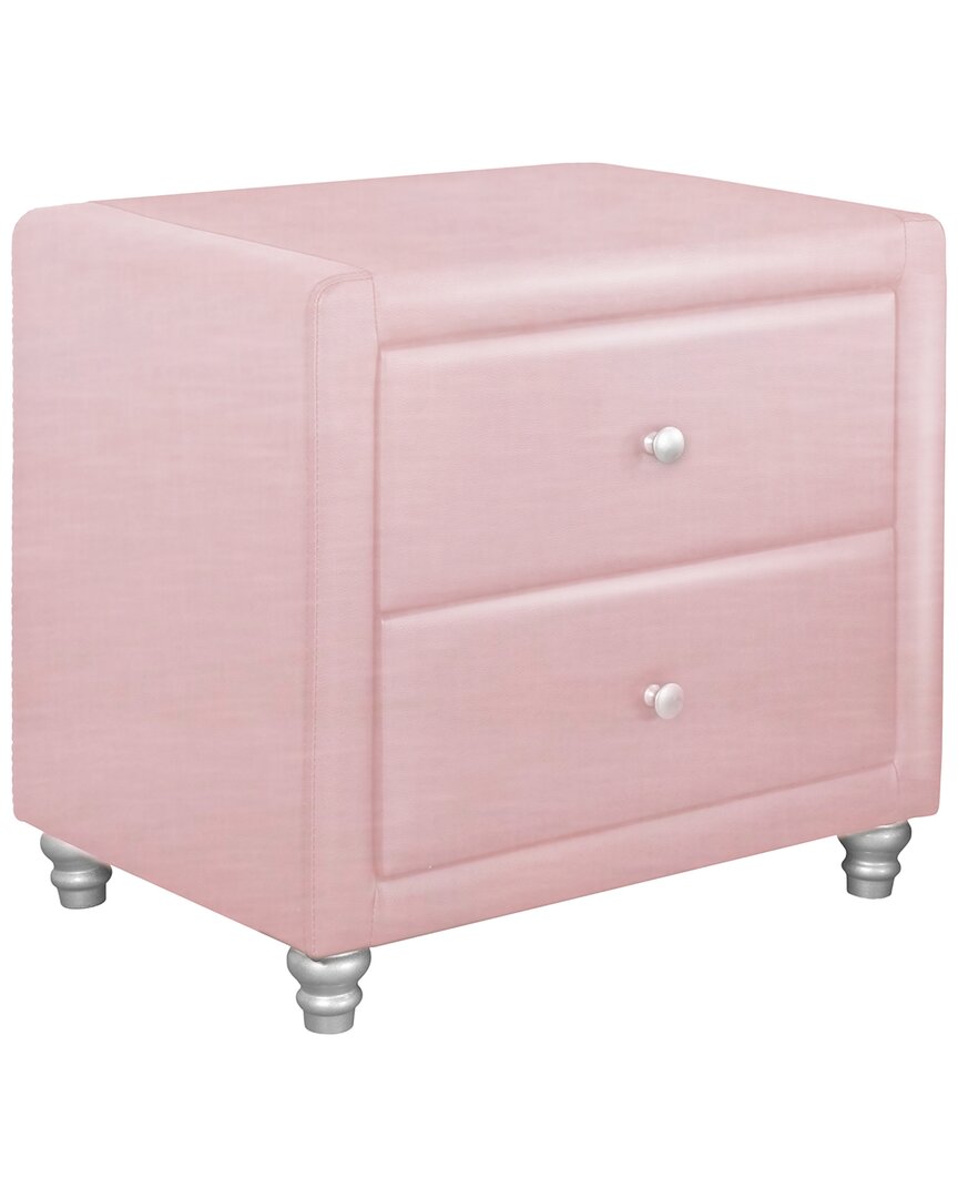 Camden Isle S Upholstered 2 Drawer Nightstand In Pink