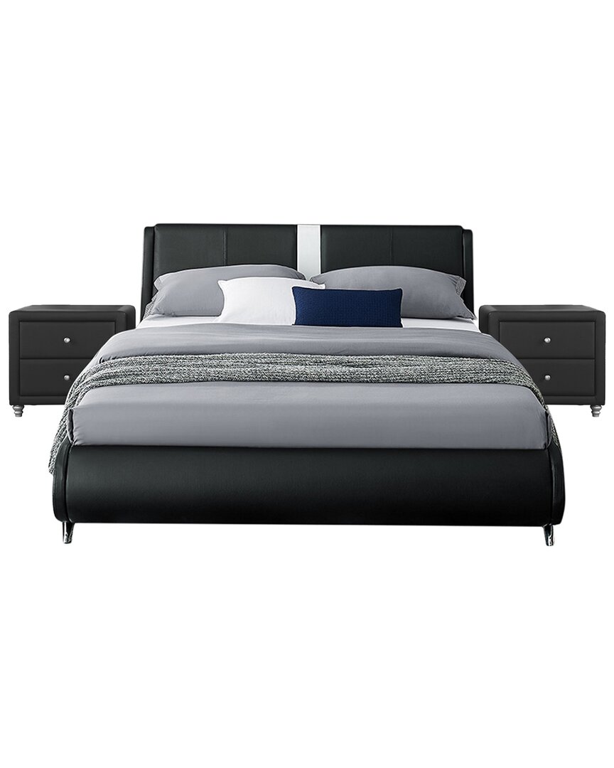 Camden Isle S Carlton Platform Bed With Two Nightstands In Black