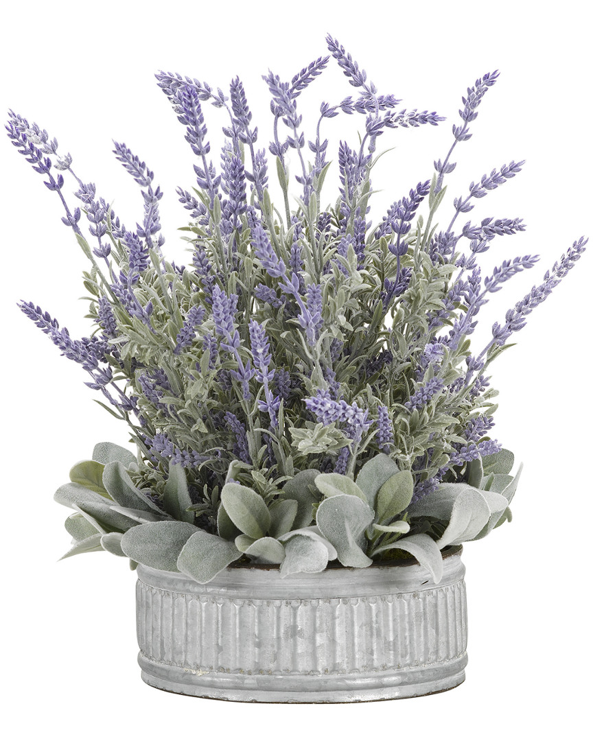 D&w Silks Lavender In Round Tin Planter