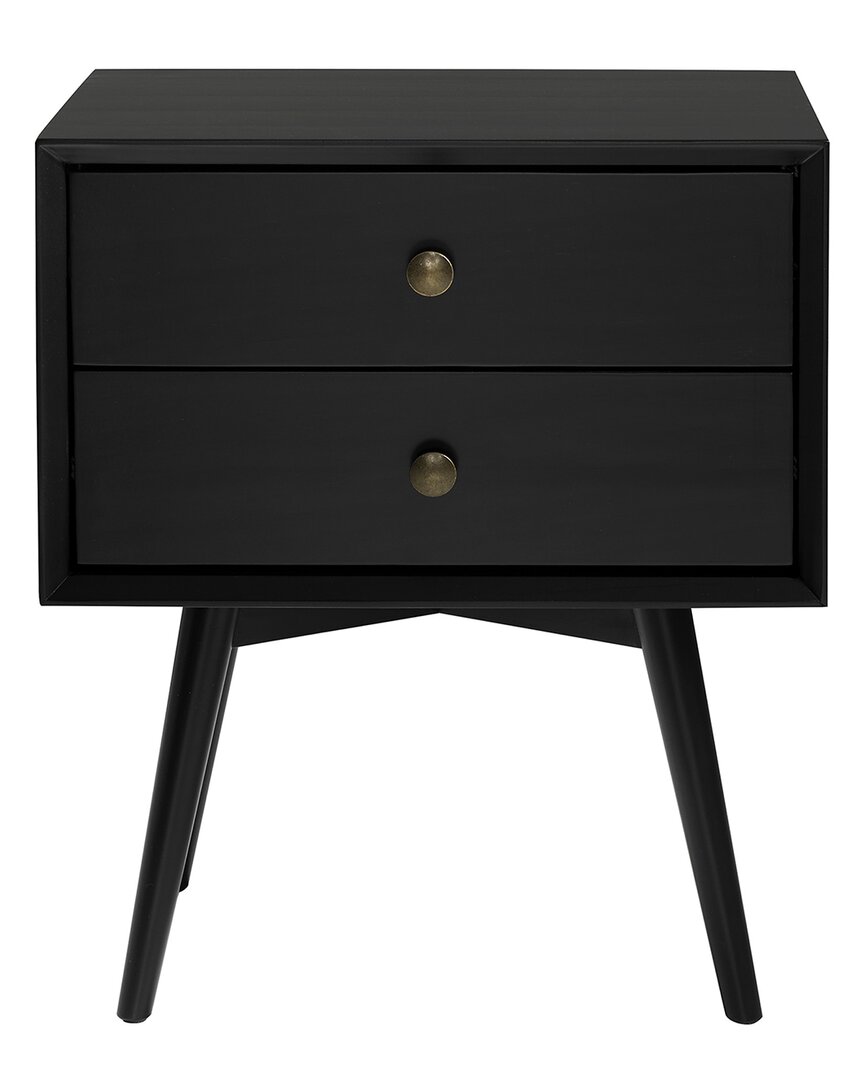 Hewson Mid Century Modern 2drawer Nightstand In Black ModeSens
