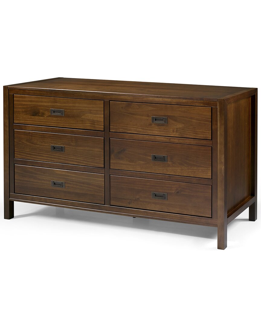 Hewson Lydia 57in Classic Solid Wood 6-drawer Dresser In Brown