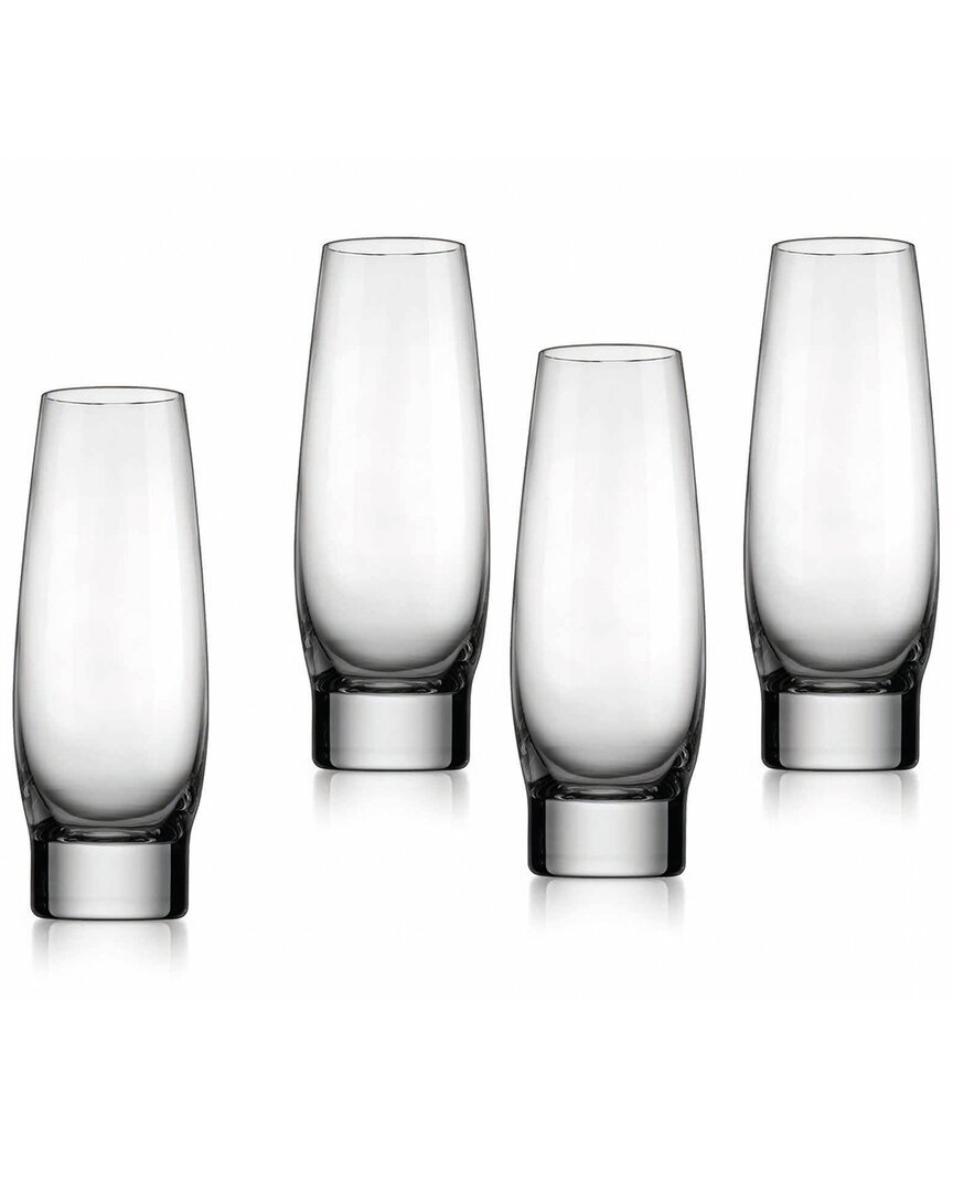 Godinger Column Flute Glasses (set Of 4) In Transparent