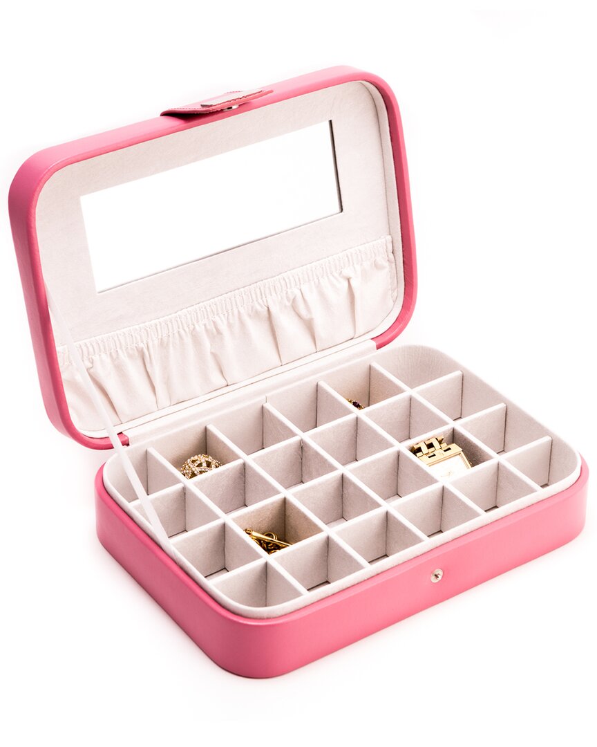 Bey-berk Pink Leatherette 24-section Jewel Case