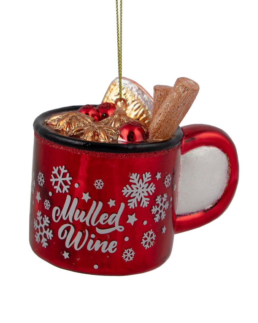 Northern Lights Northlight 3.75in Mulled Wine Glass Christmas Ornament In Red