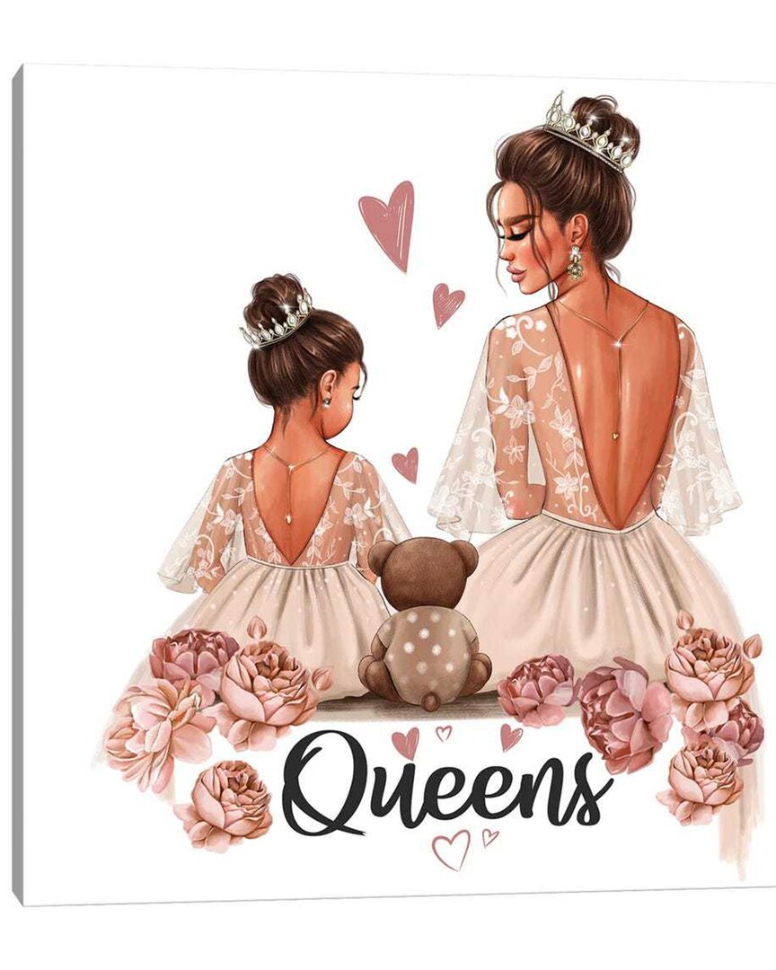 iCanvas Mom And Daughter Queens (Brunettes) Canvas Wall Art