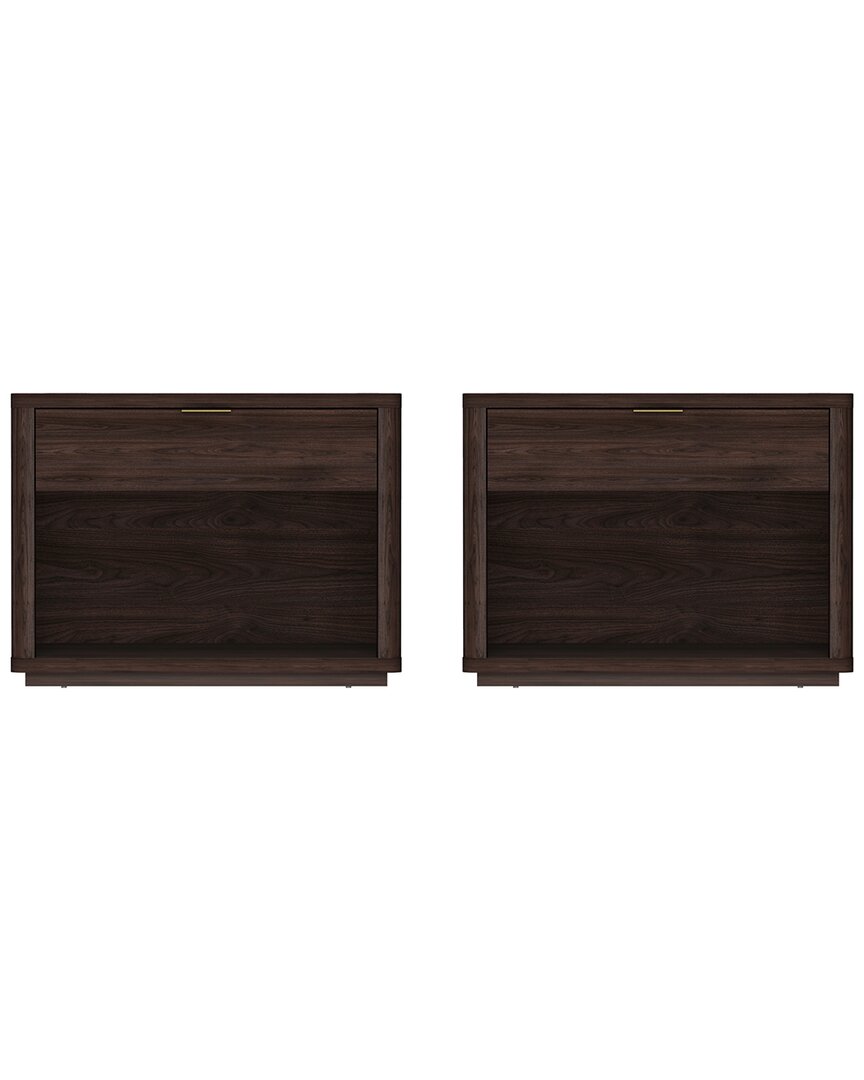 Manhattan Comfort Evelyn Modern Nightstand 2.0 With 1 Full Extension Drawer