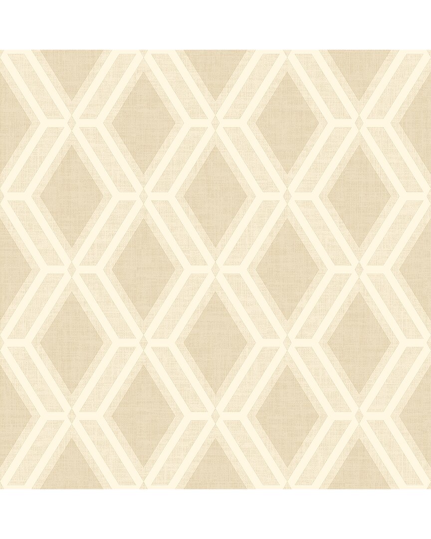 Brewster Advantage Mersenne Beige Geometric Wallpaper In Multi