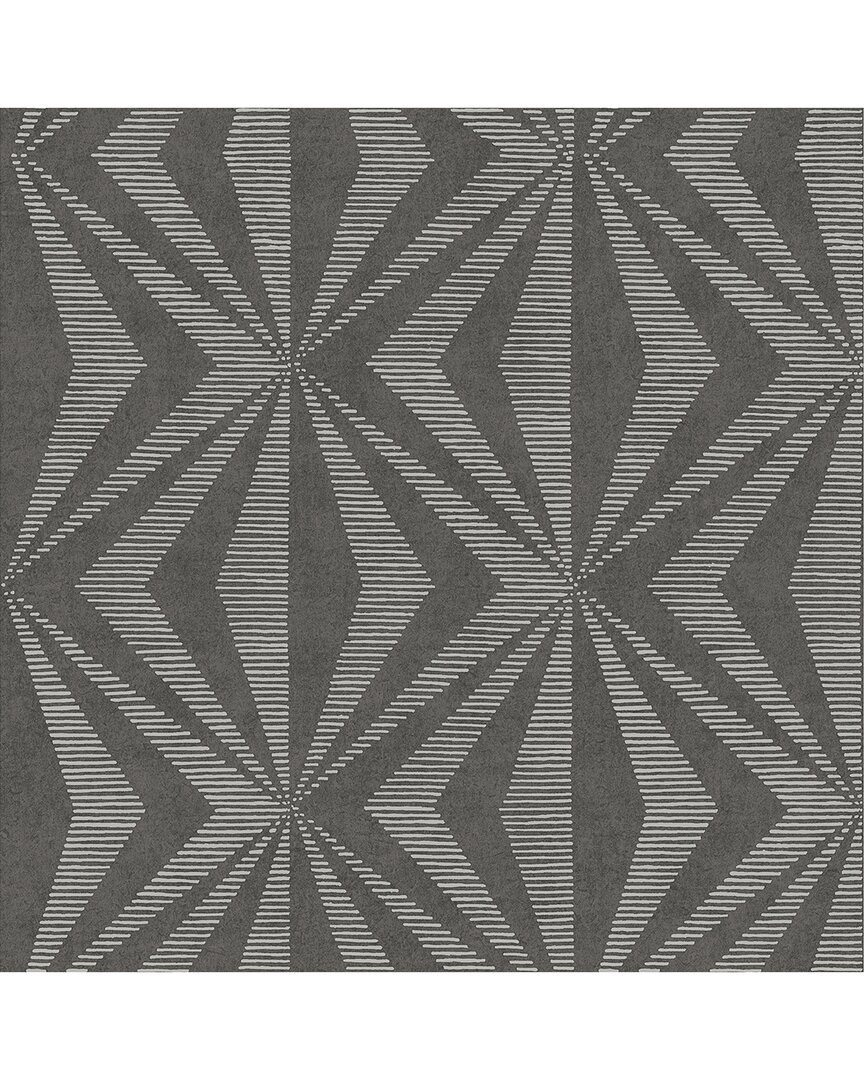 Brewster Advantage Monge Charcoal Geometric Wallpaper In Multi