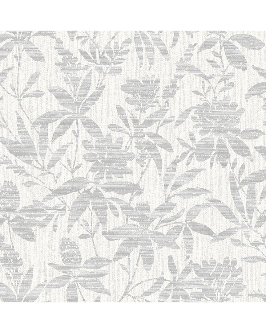 Brewster Advantage Riemann Silver Floral Wallpaper In Multi