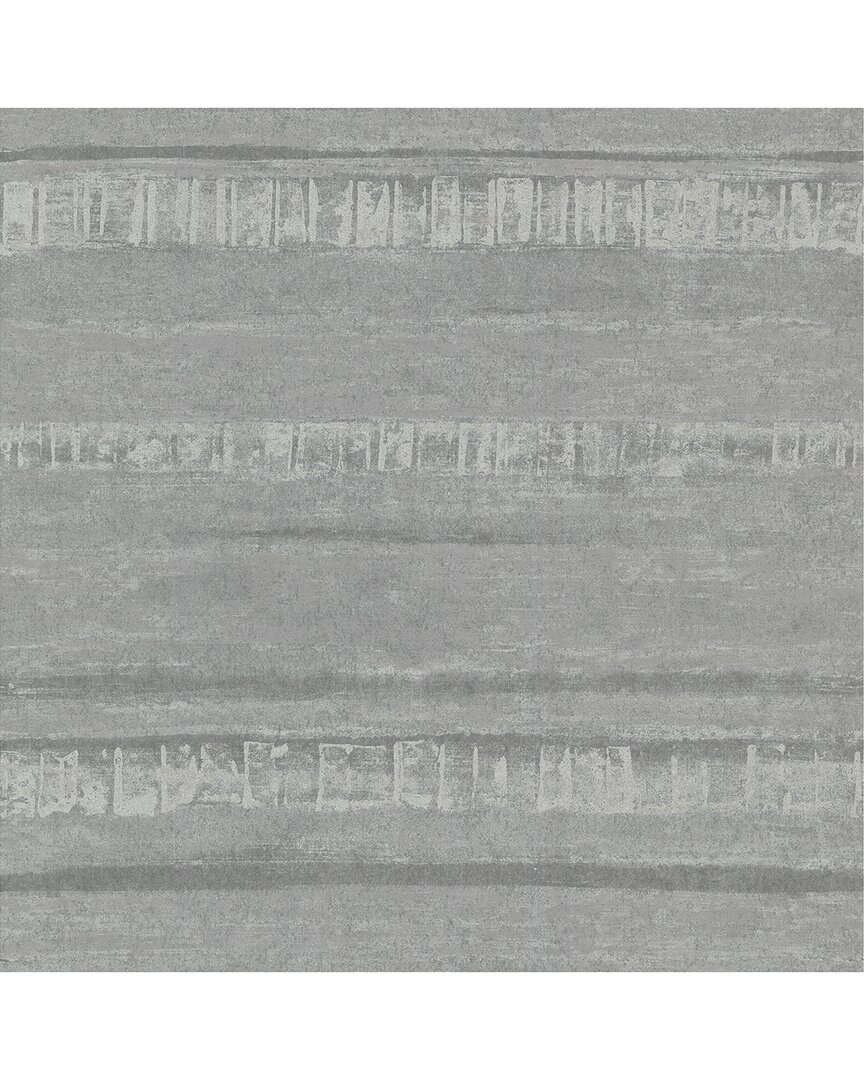 Brewster A-street Prints Rakasa Pewter Distressed Stripe Wallpaper In Multi
