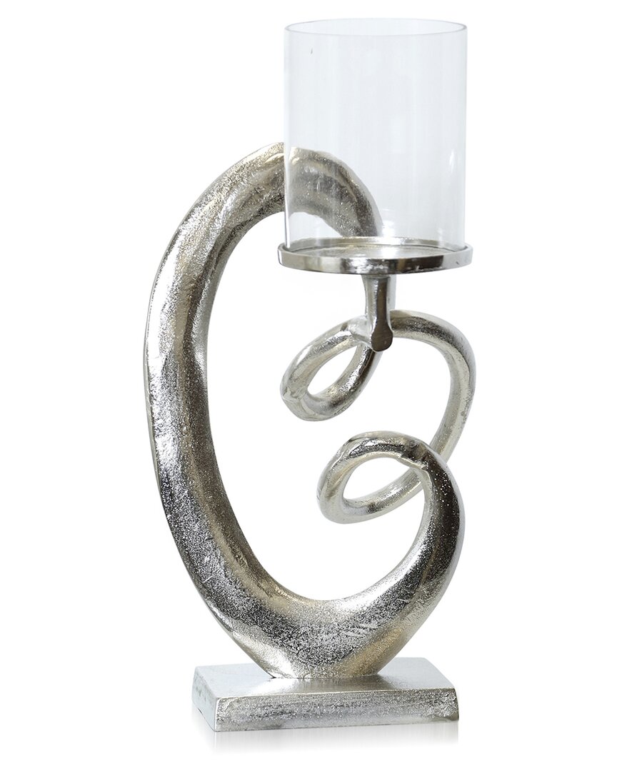 Stylecraft Laurent Aluminum And Clear Glass 1-light Swirl In Silver