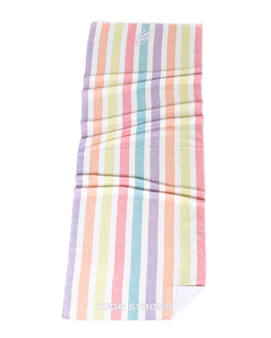 Yoga Strong You're Just My Stripe Yoga Towel In Multicolor