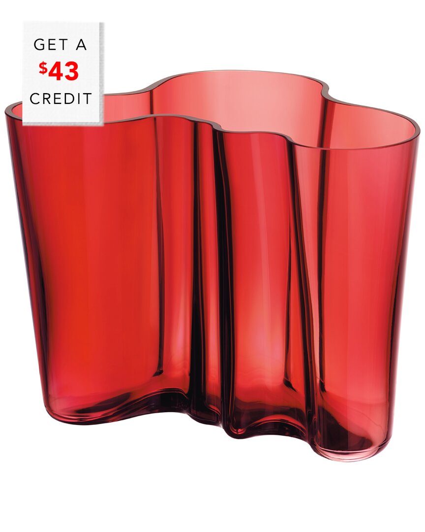 Iittala Aalto Vase, 6.25 In Cranberry