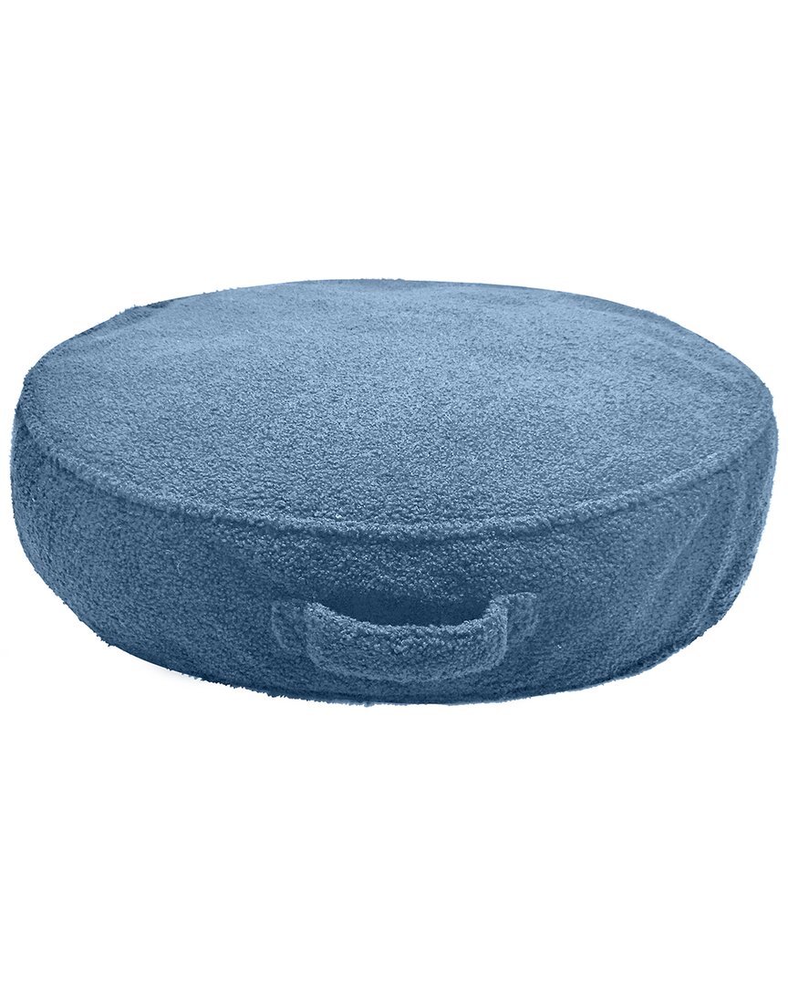 Shop Edie Home Edie@home Sherpa Gusseted Round Decorative Floor Pillow In Blue