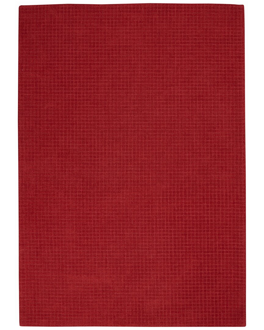 Calvin Klein Las Vegas Retro Indoor Wool Area Rug In Red