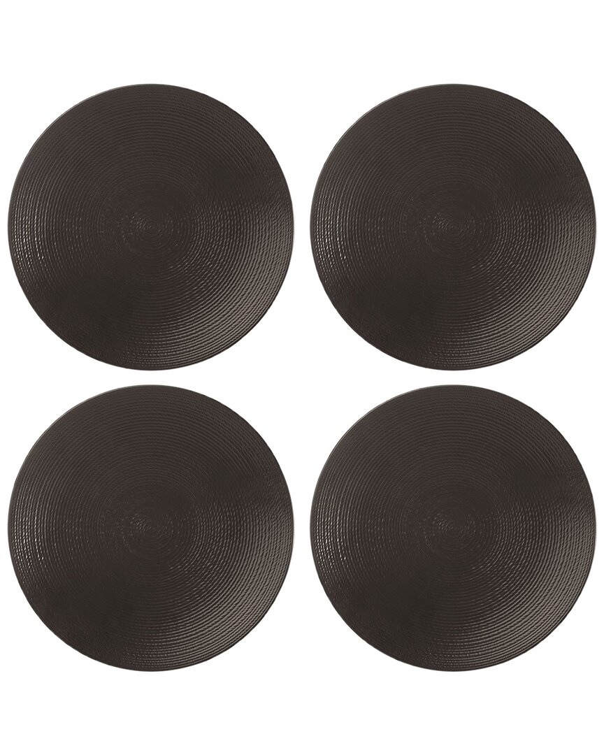 Lenox Lx Collective Accent Plates 4 Piece Set In White And Black