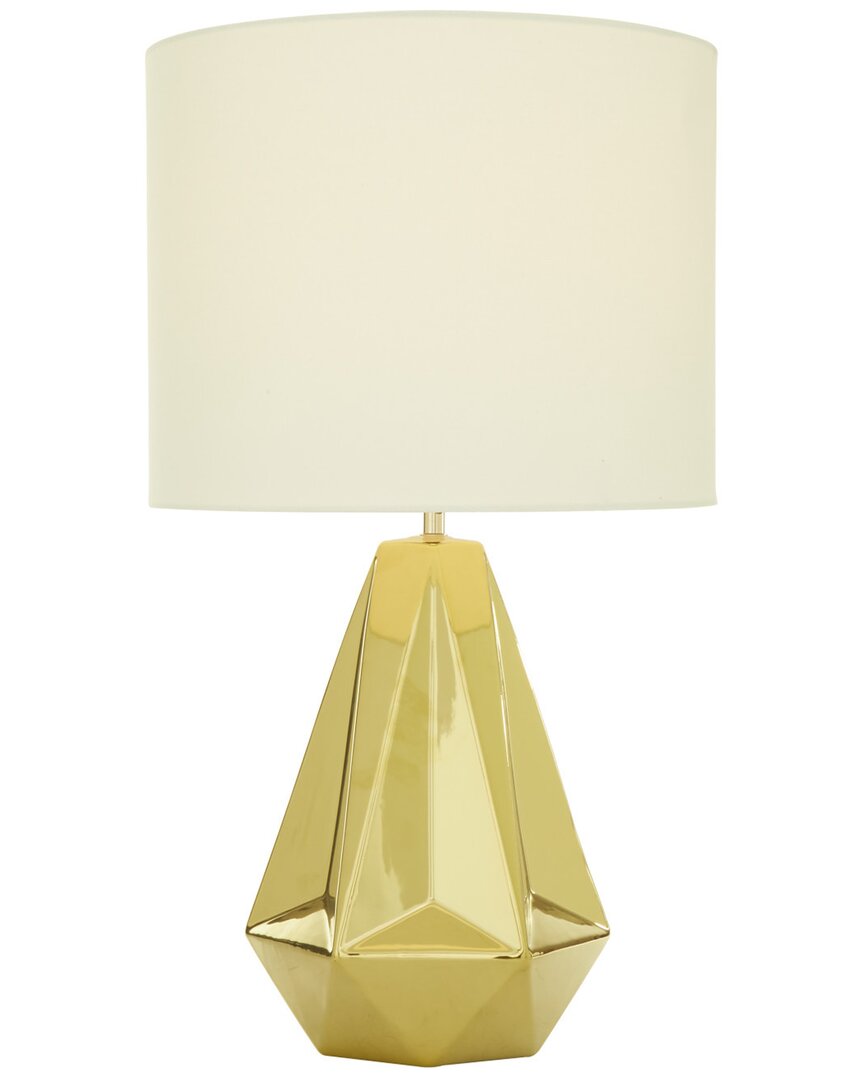 Cosmoliving By Cosmopolitan Modern Ceramic Gold Table Lamp
