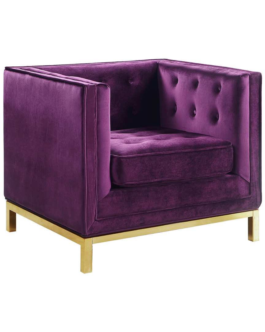 Chic Home Dafna Purple Velvet Club Chair