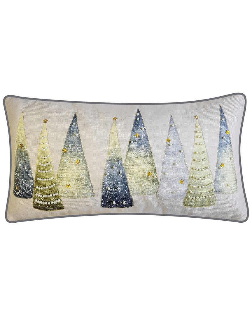 Gerson International Edie@home Modern Christmas Trees With Pearls & Embroidery De In Gold