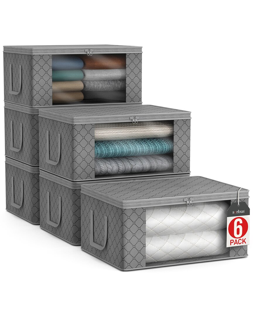 Sorbus Pack Of 6 Storage Organize Bags In Gray