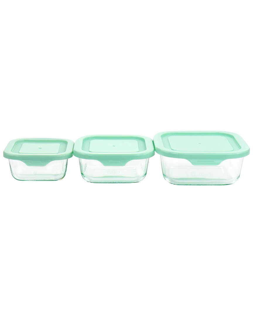 Martha Stewart 6pc Glass Storage Containers With Lids In Mint