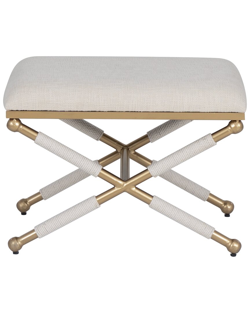 Linon Campaign Rope Stool