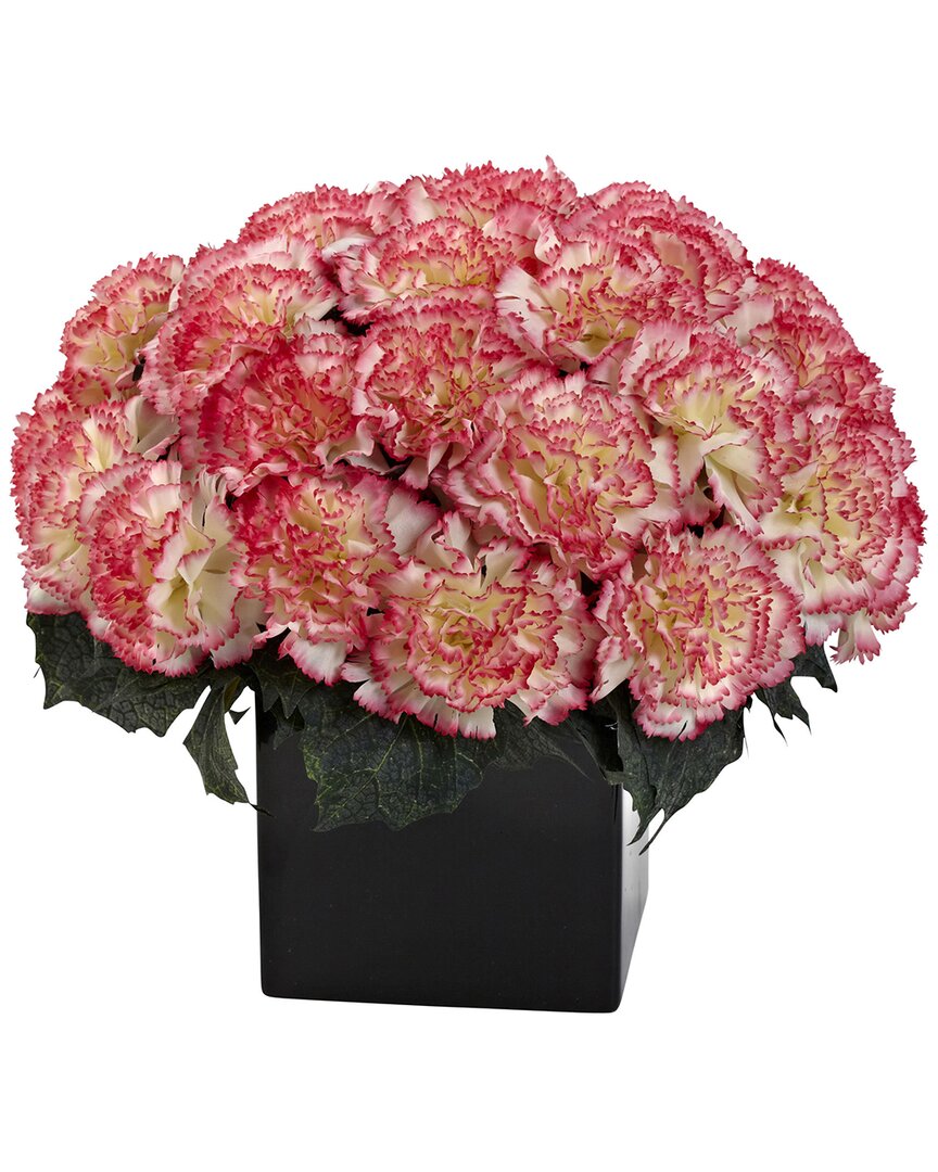 NEARLY NATURAL NEARLY NATURAL CARNATION ARRANGEMENT WITH VASE 