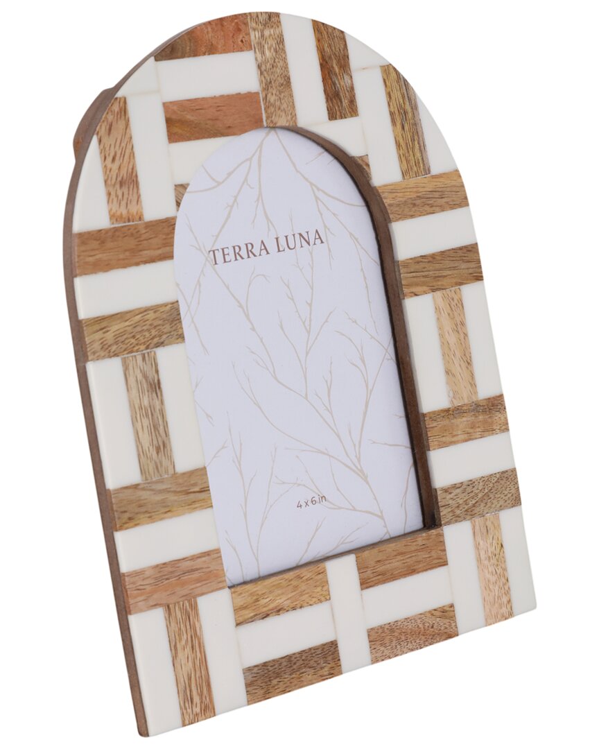 Sagebrook Home 4x6 Wood Inlay Photo Frame