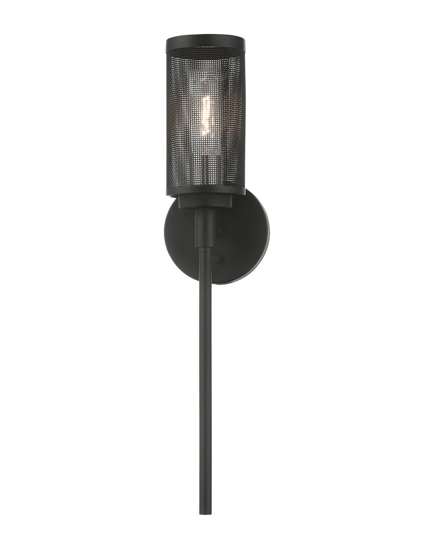 Livex Lighting 1-light Black With Brushed Nickel Accents Sconce