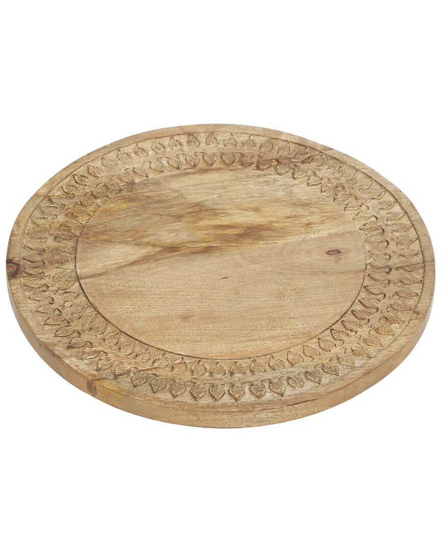 Peyton Lane Country Cottage Round Cake Stand In Brown
