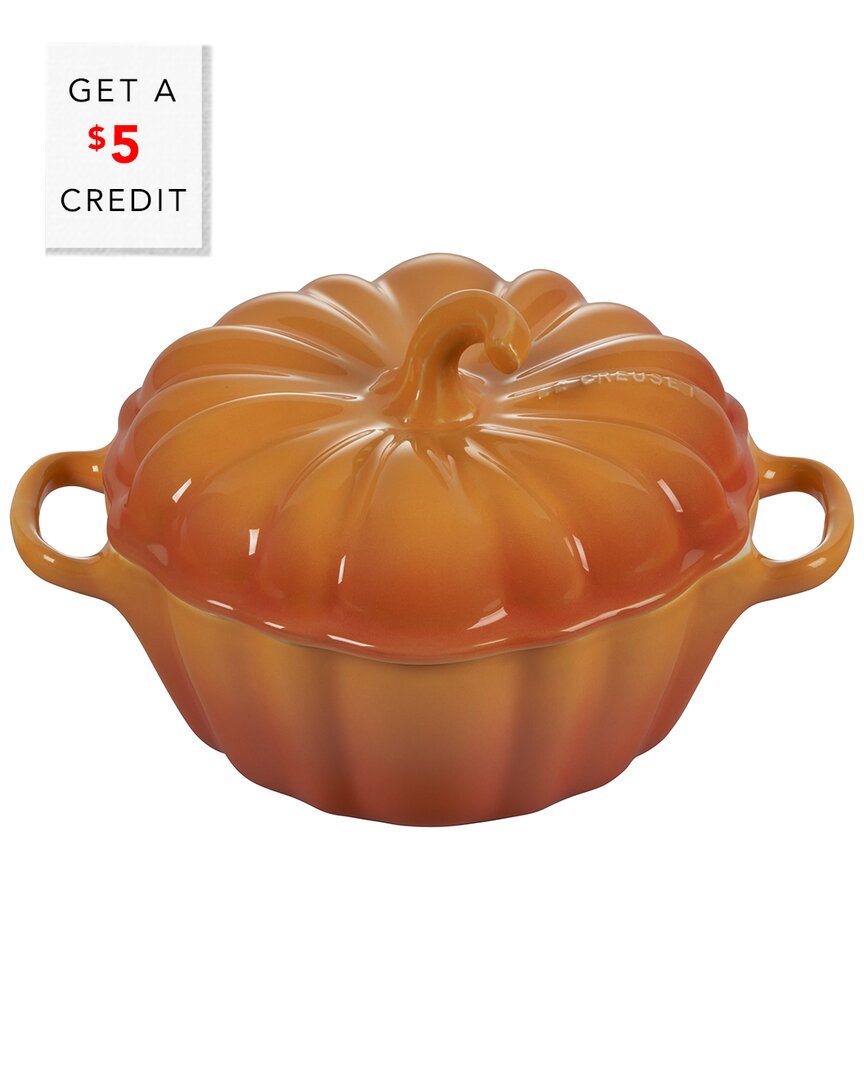 Le Creuset Figural Pumpkin Petite Cocotte With $5 Credit