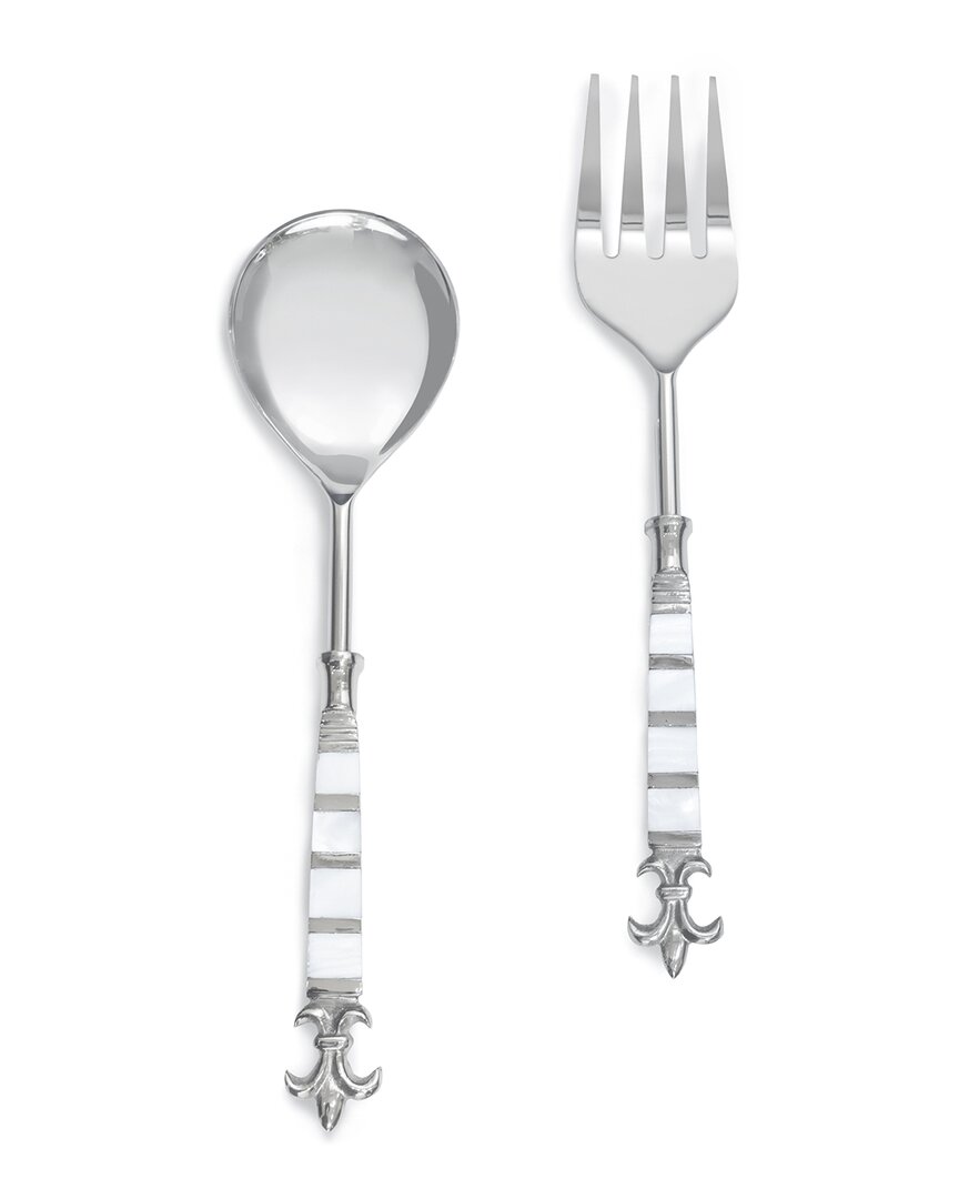 Tiramisu Pearlescent Salad Server Set In Ivory
