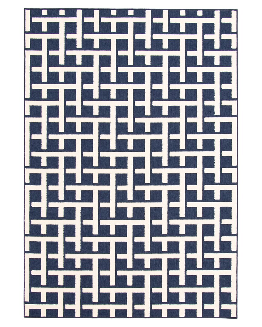 Ecarpet Villa Indoor/outdoor Geometric Rug In Blue