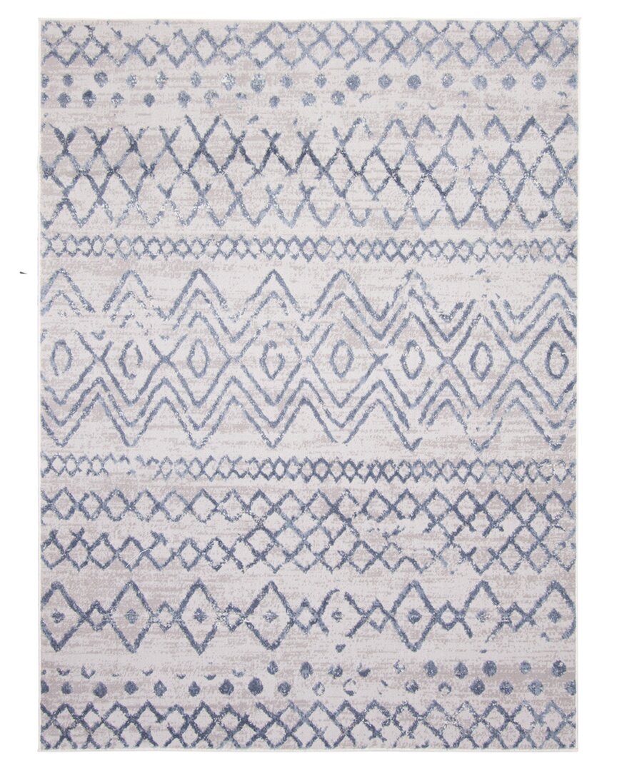 Ecarpet Astrid Bohemian Geometric Rug In Blue