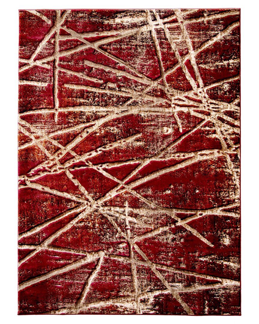 Shop Ecarpet Ceyla Modern Abstract Rug In Red