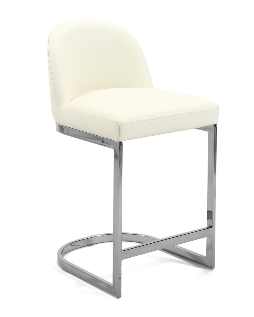 Chic Home Xander Counter Stool With Chrome Legs In Cream