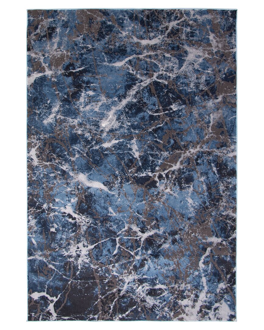 Ecarpet Blue Marble Modern Abstract Rug