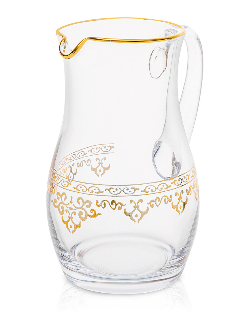 Shop Classic Touch Glass Pitcher With Gold Design