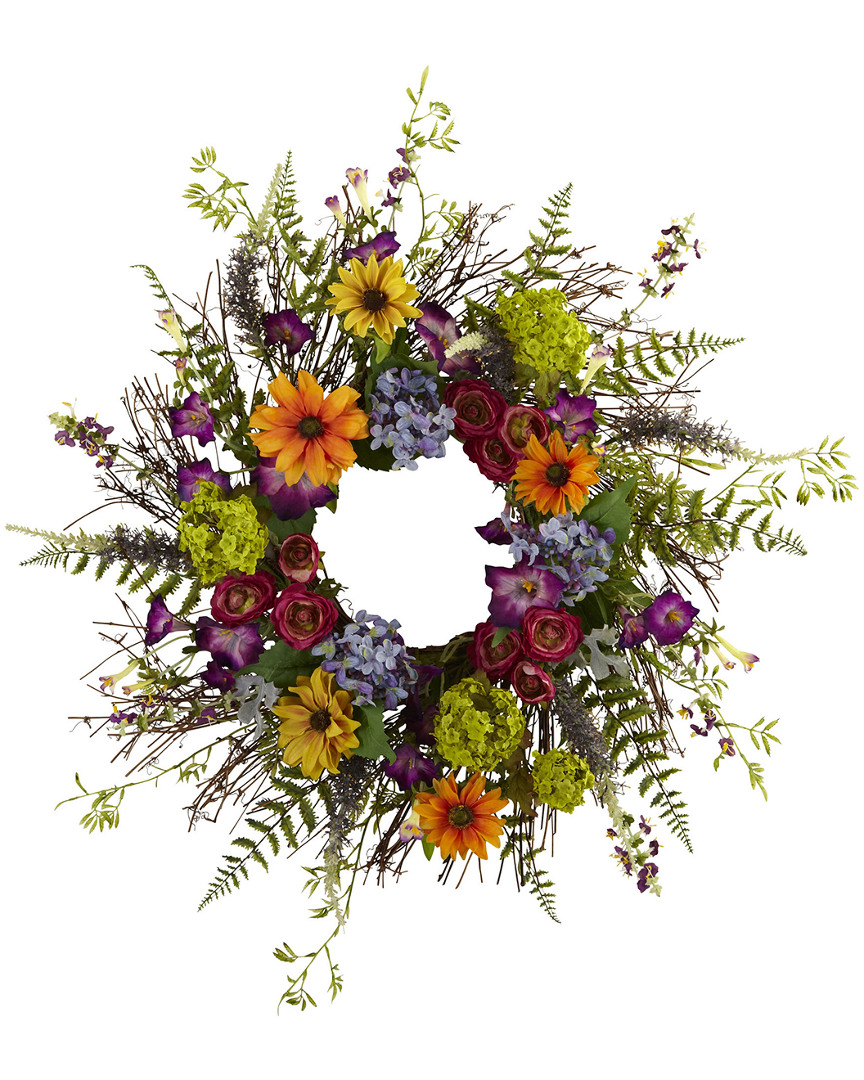Shop Nearly Natural 24in Spring Garden Wreath