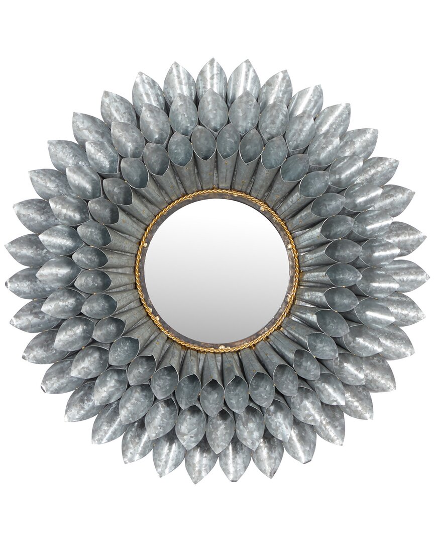 Peyton Lane Multi Colored Contemporary Metal Wall Mirror In Grey