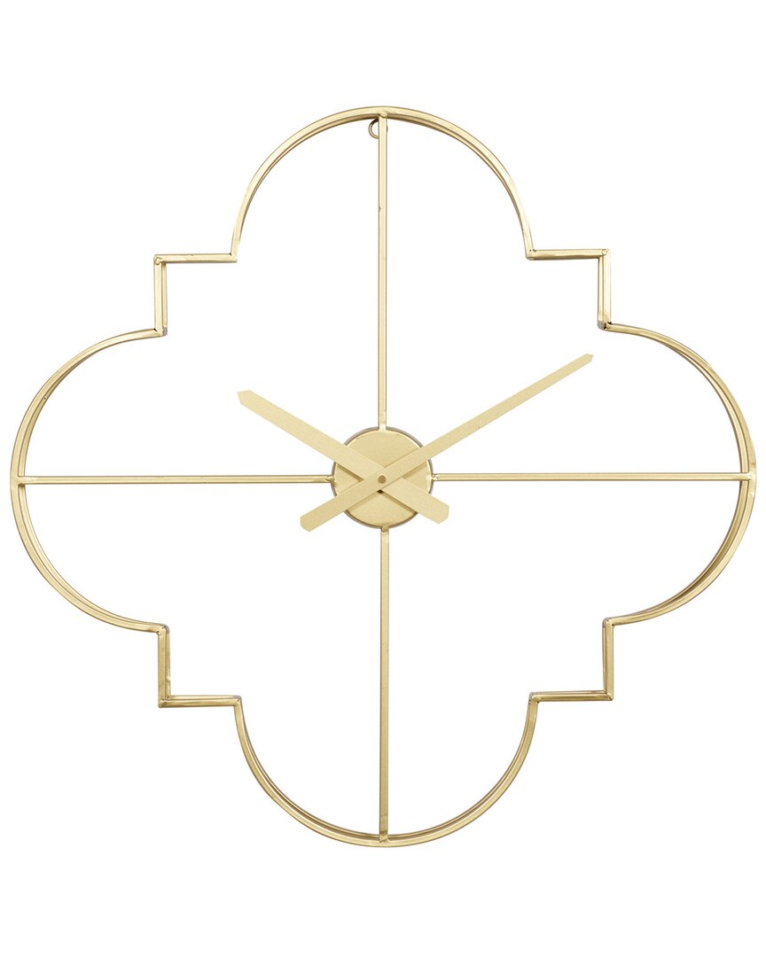Cosmoliving By Cosmopolitan L Analog Geometric Glam Wall Clock In Gold