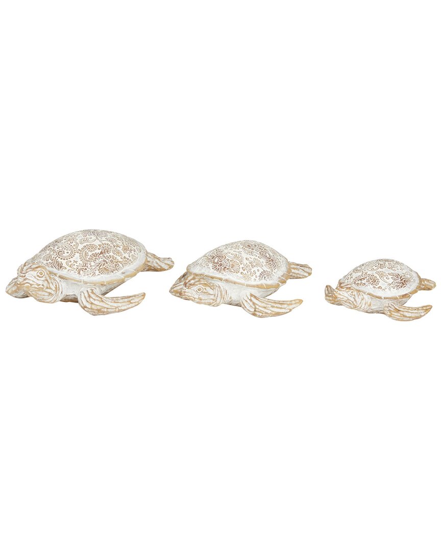 Peyton Lane Set Of 3 Beige Polystone Coastal Sculptures