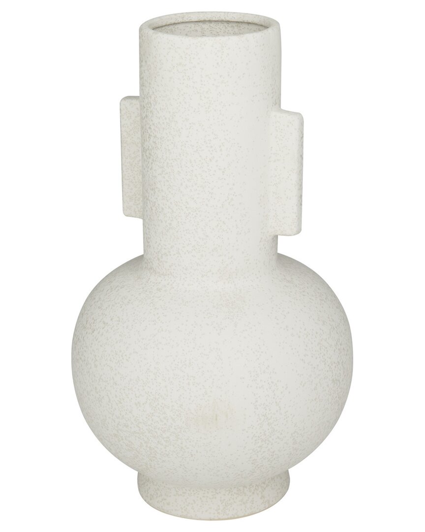 Cosmoliving By Cosmopolitan Ceramic Vase In White