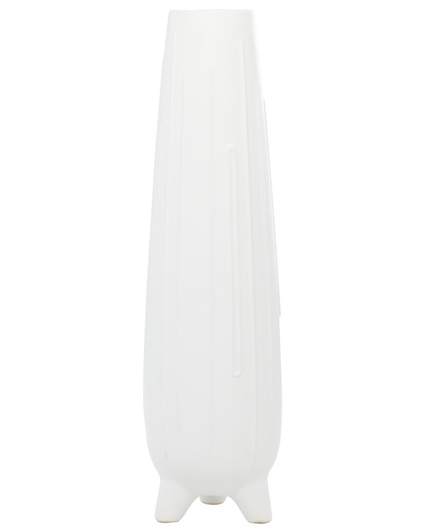 Cosmoliving By Cosmopolitan White Ceramic Vase