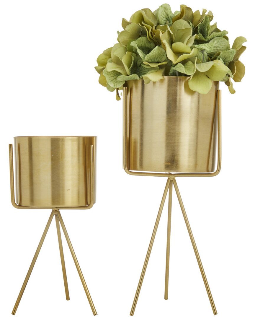 Cosmoliving By Cosmopolitan Contemporary Planter Set In Gold