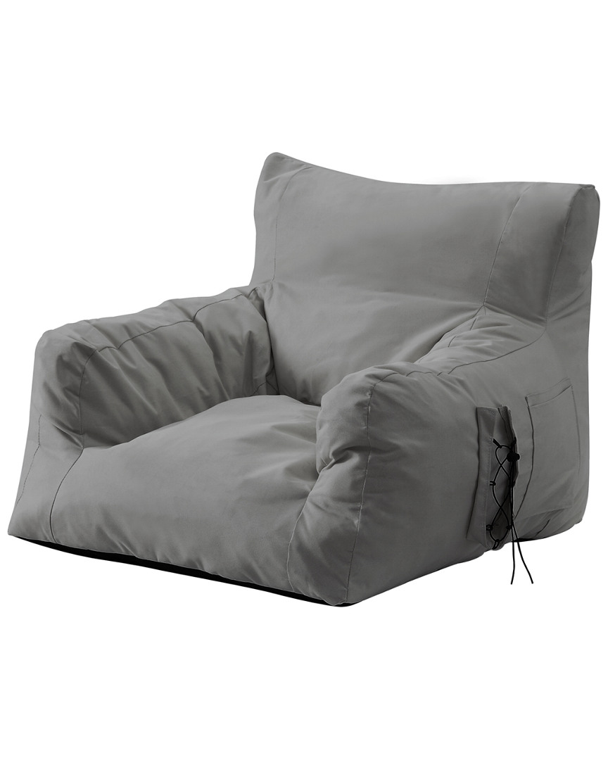 Loungie Comfy Nylon Foam Lounge Chair In Gray